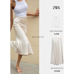 Chân váy lụa midi eo chun Zara Auth new tag có sẵn 9479/057 9479057