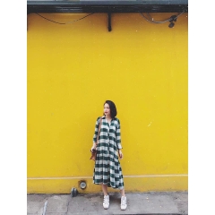 Váy kẻ suông dáng dài Zara có sẵn
