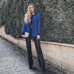 Áo khoác Blazer cổ viền da có túi Zara Auth New Tag có sẵn 2128/242 2128242