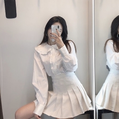 Áo kiểu cổ bèo sen Zara Auth new tag có sẵn 8528/201 8528201