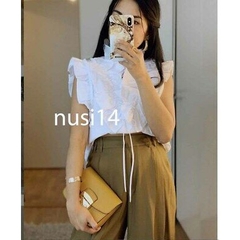 Áo kiểu không tay cổ bèo Zara Auth new tag 7563/047 7563047