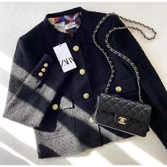 Áo khoác dạ dáng ngắn lót họa tiết Zara Auth New Tag có sẵn 9276/833 9276833