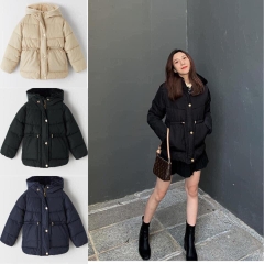 Áo khoác mùa đông chống nước lót lông mũ chun eo Zara Auth New Tag có sẵn 4341/721 4341721