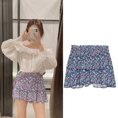 Quần váy hoa xếp tầng dáng ngắn Zara Auth new tag có sẵn 2587/055 2587055