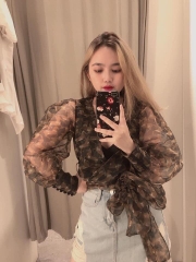 Áo kiểu blouse voan lót ngực nơ eo Zara Auth New Tag có sẵn 8191/086 8191086