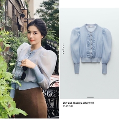 Áo khoác len phối voan Zara Auth new tag có sẵn 2488/106 2488106