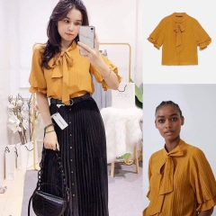 Áo Blouse bèo nơ cổ Zara Auth newtag có sẵn 3067/117 3067117