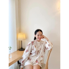 Áo kiểu in hoa thêu viền ren Zara Auth New tag có sẵn 5107/052 5107052