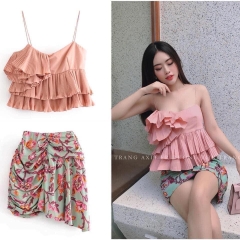 Áo hai dây xếp tầng Zara Auth new tag có sẵn, chất đẹp