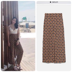Quần dáng suông ống rộng họa tiết Zara Auth New Tag có sẵn 2561/094 2561094