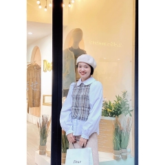 Áo cổ sen phối tweed Zara Auth new tag có sẵn 8837/175 8837175