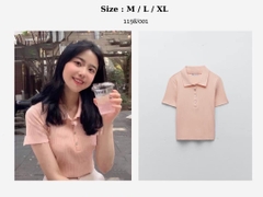 Áo thun gân cổ Polo nhiều màu form nhỏ Zara Auth New Tag có sẵn 1198/001 1198001