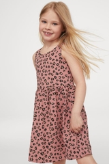 Váy thun không tay chất cotton H&M Auth New Tag có sẵn Patterned jersey dress 0870530075