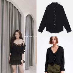 Áo sơ mi phối ren hai dây Zara Auth New Tag có sẵn 8574/021 8574021