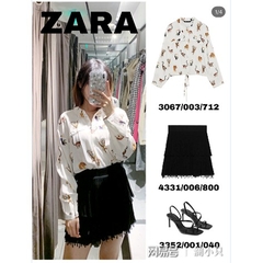Chân váy tầng cạp chun viền đá Zara Auth New Tag có sẵn 4331/006 4331006