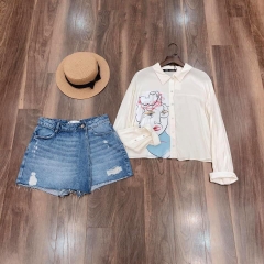 Áo sơ mi dáng ngắn cô gái Zara Auth New Tag có sẵn 8017/431 8017431