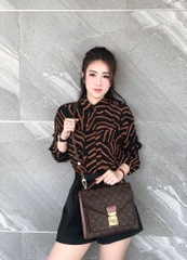 Áo sơ mi họa tiết cổ Đức Mango Auth New Tag có sẵn 67064765