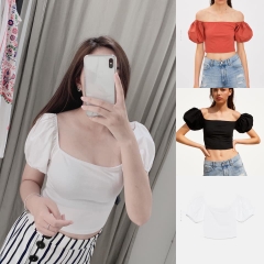 Áo croptop tay bồng Zara Auth New Tag có sẵn 5644/393 5644393