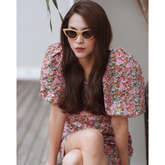 Váy ngắn hoa cổ vuông Mango Auth new tag có sẵn 67035719