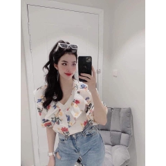 Áo Kiểu họa tiết cổ V Zara Auth New tag có sẵn 7969/030 7969030