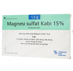 Magnesi Sulfat Kabi 15% 10ml (Hộp 10 ống x 10ml) (Rx)