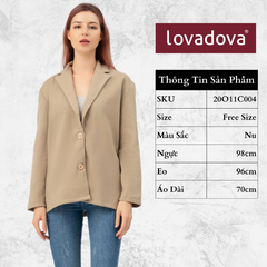 [HCM] Áo khoác kiểu nữ Lovadova 20O11C004 - Nâu nhạt