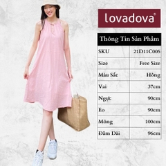 [HCM] Đầm dáng suông, cách điệu cổ yến Lovadova 21D11C005 - Hồng