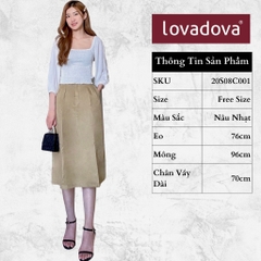 [HCM] Chân váy cách điệu có túi Lovadova 20S08C001 - Nâu nhạt