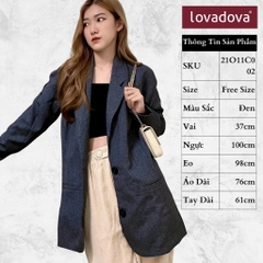 [HCM] Áo vest nữ cách điệu hai túi Lovadova 21O11C002 - Đen