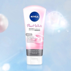 [HCM] Sữa rửa mặt Nivea đất sét ngọc trai làm sáng da Pearl White Micro Bubbles Deep Clean Clay Foam 5 in 1 100g