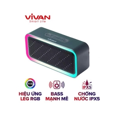 Loa Bluetooth VIVAN VS6 5W LED RGB chống nước IPX5 8h playtime - Đen