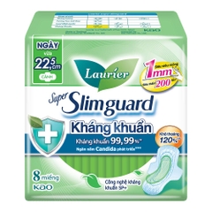 Băng vệ sinh Laurier Siêu Mỏng 1mm Kháng khuẩn 22.5cm 8 miếng