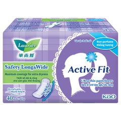 Laurier Băng vệ sinh ngày đầu-cuối Active Fit Siêu Thấm không hương 40 miếng