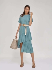 Đầm maxi tà chéo YV LE & CO - Xanh