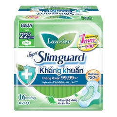 Laurier Băng vệ sinh Siêu Mỏng 1mm Kháng khuẩn 22.5cm 16 miếng
