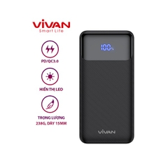 Sạc dự phòng 10000mAh sạc nhanh 20W VIVAN VPB-X10 - Đen