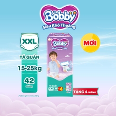 [TẶNG MIẾNG NGẪU NHIÊN] Bobby Tã bỉm quần XXL42 Siêu khô thoáng