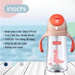 Bình nước Goki Dino 470ml - Cam sữa