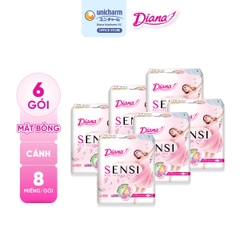 [COMBO 6] Diana Băng vệ sinh Sensi siêu mỏng cánh/không cánh 8 miếng/gói