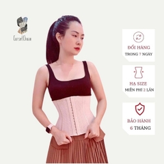 [HCM] Đai nịt bụng giảm mỡ định hình eo thon Latex Corset Chuẩn Châu Âu lưới màu da phiên bản không viền chữ