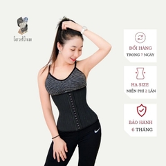 [HCM] Đai nịt bụng giảm mỡ định hình eo thon Latex Corset Chuẩn Châu Âu truyền thống màu đen phiên bản không viền chữ