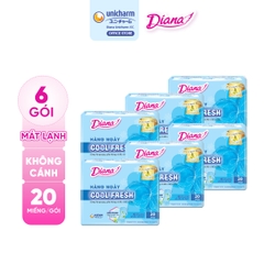 [COMBO 6] Diana Băng vệ sinh Sensi hàng ngày Cool Fresh 20 miếng/gói