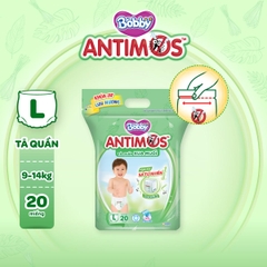 Túi tã bỉm quần xua muỗi Bobby Antimos 20 miếng - size L20