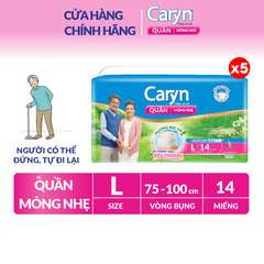 [COMBO 5] Tã quần người lớn Caryn mỏng nhẹ L14