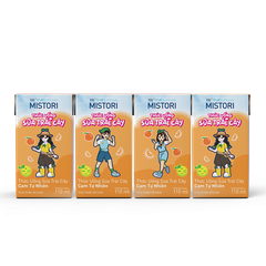 Lốc Thức Uống Sữa Trái Cây Cam Tự Nhiên TH true JUICE milk MISTORI 110ml lốc 4