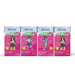 Lốc Thức Uống Sữa Trái Cây Dâu Tự Nhiên TH true JUICE milk MISTORI 110 ml lốc 4