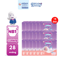 [COMBO 18] Bobby Miếng lót sơ sinh Newborn 1 - NB1 28 miếng