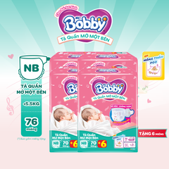 [COMBO 4] Bobby Tã bỉm quần Mở Một Bên size NB70+6/S80/S-M 62 miếng