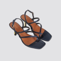Sandal gót nhọn màu vàng quai mảnh Sablanca SN0149 - Xanh navy