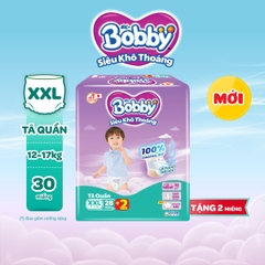 [TẶNG MIẾNG NGẪU NHIÊN] Bobby Tã bỉm quần XXL28 Siêu khô thoáng